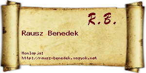 Rausz Benedek névjegykártya